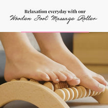 Accessories - Wooden Foot Massager, Grooved Muscle Roller, Helps Ease Muscle Tension and Improve Blood Circulation, Natural Wood Therapy Massage Tools, 29 X 24.5 Cm