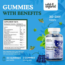 Natural Calm Gummies - Mood Support Supplement - Calming Gummies W/ Ashwagandha Root, Rhodiola Rosea, Lemon Balm - Ashwagandha Supplements Gummies - Mood Gummies - 60 Pectin-Based Ashwagandha Gummies