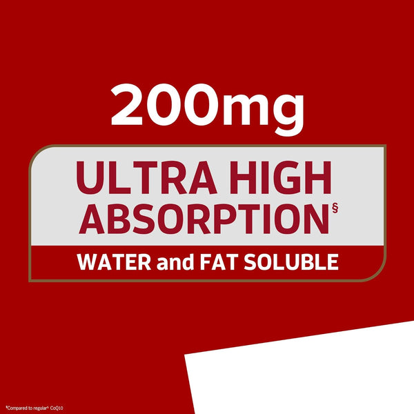 Coq10 200Mg Softgels, Ultra Coq10 - Ultra High Absorption Coenzyme Q10 Supplements - Antioxidant Supplement for Vascular and Heart Health & Energy Production, 90 Count