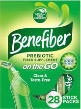 on the Go Prebiotic Fiber Supplement Powder for Digestive Health, Daily Fiber, Unflavored - 28 Sticks (3.92 Ounces)