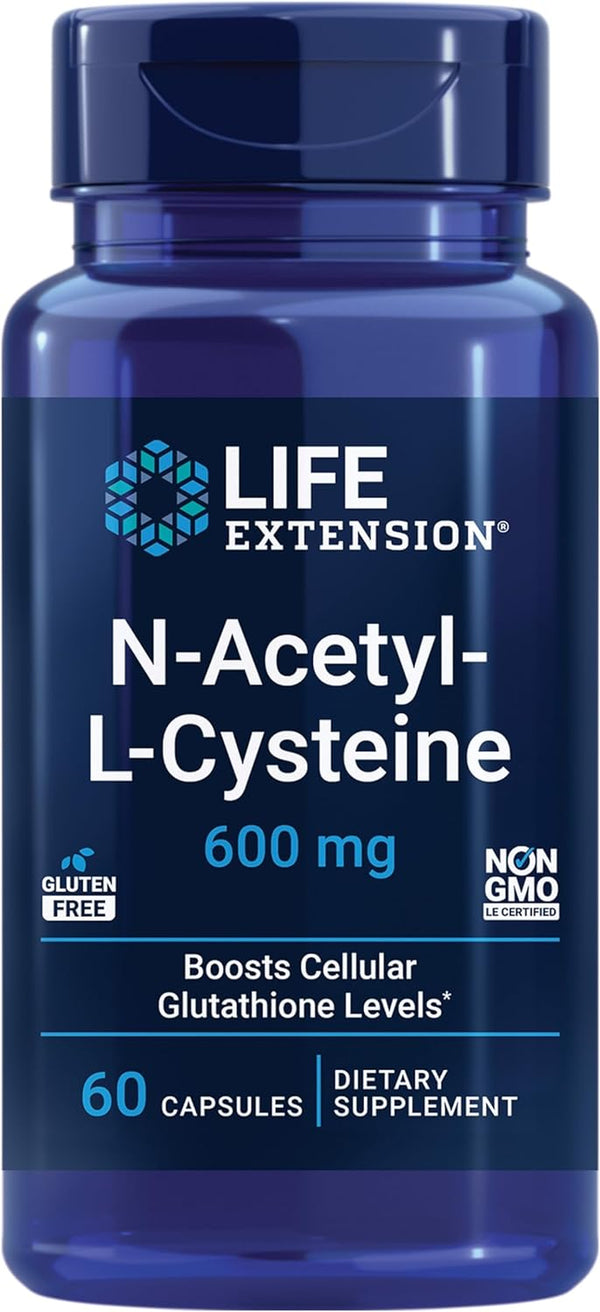 N-Acetyl-L-Cysteine (NAC), Immune, Respiratory, Liver Health, NAC 600 Mg, Potent Antioxidant Support, Free-Radicals, Easy to Absorb, 60 Capsules