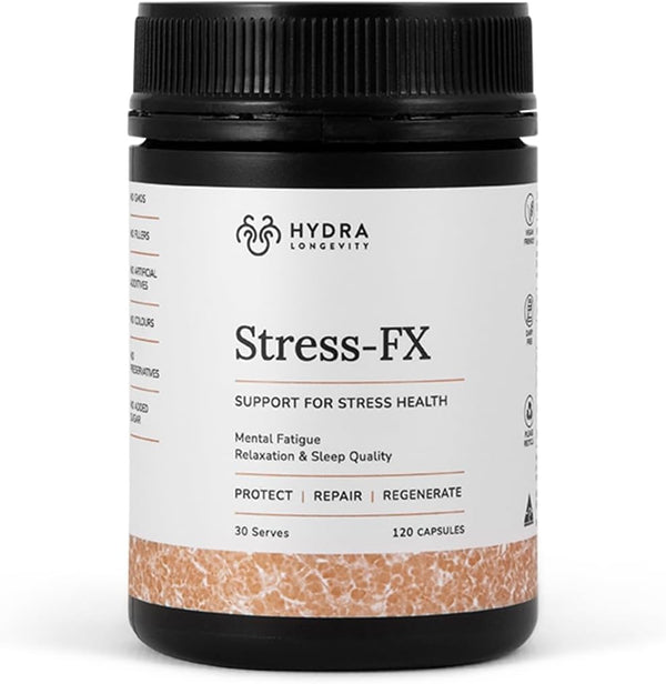 Stress-Fx Stress Support & Mood Support Supplement, Relief Formula with Adaptogens, Ashwagandha, L-Theanine, Vegan, Gluten-Free, 120 Capsules (30 Servings)