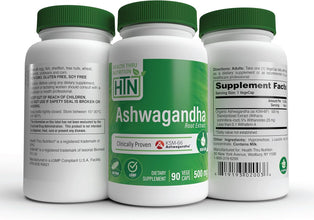 Ashwagandha 500Mg Pure KSM­66® 90 Vegecaps High Potency (Clinically Proven and Organic Root-Only Ashwagandha)