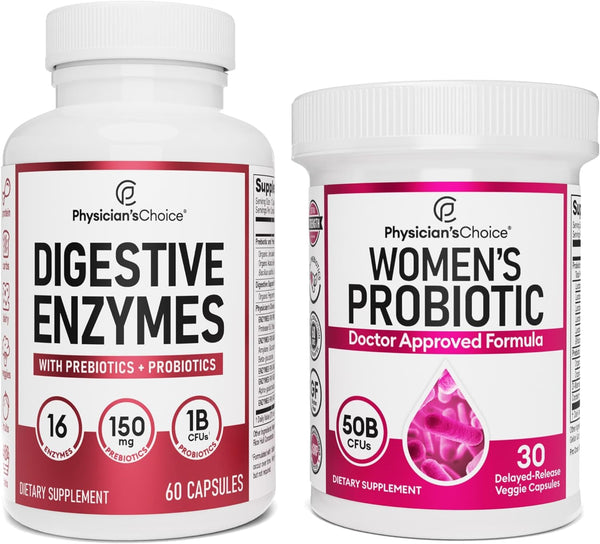 - Women'S Digestive Harmony Bundle: Probiotics for Women + Digestive Enzymes