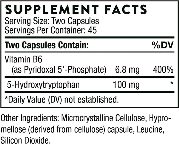 5-Hydroxytryptophan (5-HTP) - Serotonin Support for Sleep and Stress Management - 90 Capsules