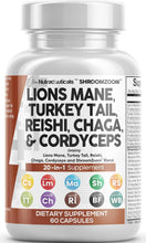 Lions Mane 3000Mg 20In1 Mushroom Supplement with Turkey Tail 2000Mg Reishi 1000Mg Cordyceps Chaga 1000Mg Maitake Meshima Poria Cocos Shiitake Oyster Porcini Enoki 60 Count