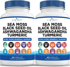 Sea Moss 3000Mg Black Seed Oil 2000Mg Ashwagandha1000Mg Burdock 1000Mg Root Mineral Support (120)