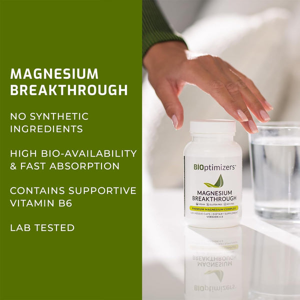 Magnesium Breakthrough Supplement 4.0 - Has 7 Forms of Magnesium: Glycinate, Malate, Citrate, and More - Natural Sleep and Brain Supplement - 30 Capsules