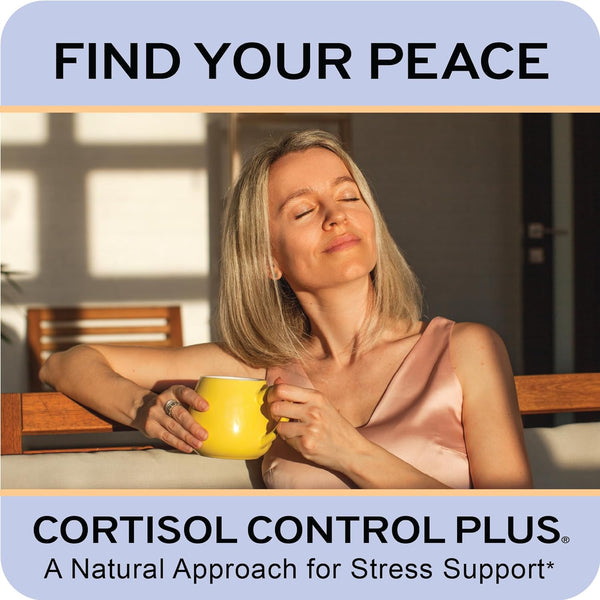 Cortisol Control plus - Supports Stress Relief, Balanced Cortisol Response, Relaxation and Restful Sleep - Ashwagandha, Rhodiola, Curcumin, Magnesium & More | Premium Supplement | 90 Capsules