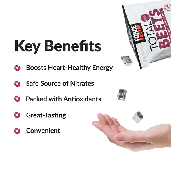 Total Beets Soft Chews with Beetroot, Nitrates, L-Citrulline, Grapeseed Extract, and Antioxidants, Healthy Energy Supplement with Elite Ingredients, Heart Health Superfood, 60 Chews