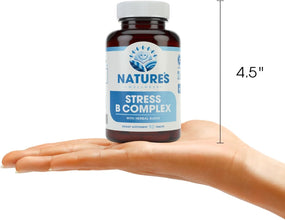 Vitamin B Complex Stress Relief | All Natural Mood Enhancer and Stress Support Supplement | Stress B Complex with Herbal Extract Blend plus Vitamin C, PABA, and Choline