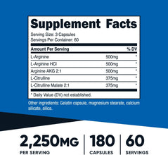 Nitric Oxide Booster 750Mg, 180 Capsules - 2250Mg per Serving - Gluten Free and Non-Gmo