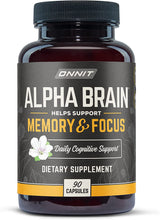 Alpha Brain Premium Nootropic Brain Supplement, 90 Count - Caffeine-Free Focus Capsules for Concentration, Brain Booster & Memory Support - Cat'S Claw, Bacopa, Oat Straw