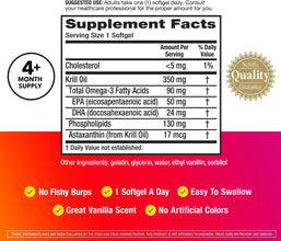 Krill Oil 350Mg Omega 3 Supplement, 1 Dr Recommended Krill Oil Brand with EPA, DHA, Astaxanthin & Phopholipids, Supports Heart, Brain, Joint and Eye Health - 130 Softgels (130 Servings)