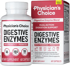 Digestive Enzymes - Multi Enzymes, Organic Prebiotics & Probiotics for Digestive Health & Gut Health - Meal Time Discomfort Relief & Bloating - Dual Action Approach - 60 CT