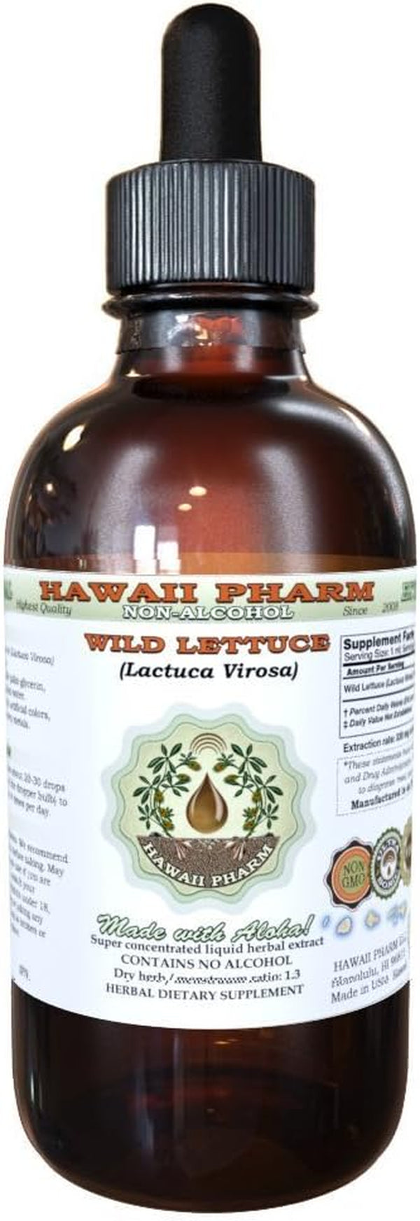 Wild Lettuce Alcohol-Free Liquid Extract, Organic Wild Lettuce (Lactuca Virosa) Dried Herb Glycerite Natural Herbal Supplement, USA 4 Fl.Oz