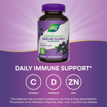 Nature’S Way Sambucus Elderberry Immune Gummies, Daily Immune Support for Kids and Adults*, with Vitamin C, Vitamin D3, Zinc, Gluten Free, Vegetarian, 60 Gummies (Packaging May Vary)