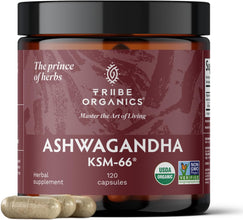 Ashwagandha KSM 66 Pure Organic Root Powder Extract Ayurvedic Supplement - Focus, Mood Support, Increase Energy, Strength, 600Mg of Natural KSM66 for Superior Absorption - 120 Capsules