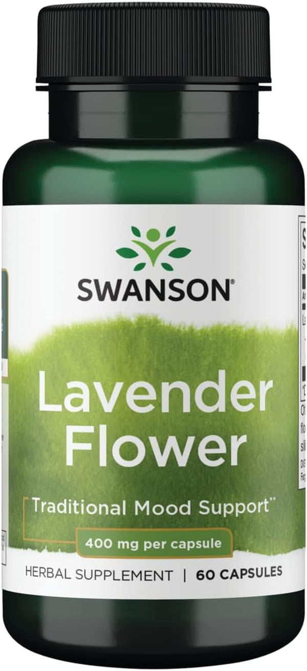 Lavender Flower - Herbal Supplement Promoting Traditional Mood Support - May Promote Relaxation & Steady Nerves - (60 Capsules, 400Mg Each)