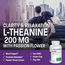 L-Theanine 200Mg (Double-Strength) with Passion Flower Herb, Non-Gmo Gluten-Free Soy-Free Stress Management Supplement, 120 Capsules