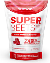 Superbeets Heart Chews - Nitric Oxide Production and Blood Pressure Support - Grape Seed Extract & Non-Gmo Beet Energy Chews - Pomegranate Berry Flavor - 60 Count