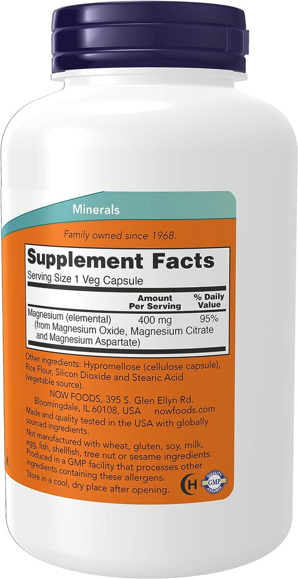 Supplements, Magnesium 400 Mg, Enzyme Function*, Nervous System Support*, 180 Veg Capsules