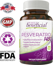 Resveratrol1450-90Day Supply, 1450Mg per Serving of Potent Antioxidants & Trans-Resveratrol, Promotes Anti-Aging, Cardiovascular Support, Maximum Benefits (1Bottle)