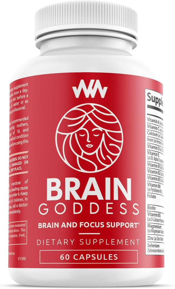 Womens Brain Supplement and Focus Support | Female Specific Memory Booster | Brain Goddess | Enhance Clarity and Concentration