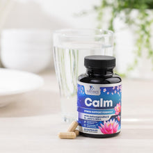 Calm & Stress Support Supplement - with Magnesium, Ashwagandha, 5-HTP, L-Theanine, GABA - Natural Stress & Immune Support to Relax, Focus, Unwind - Vegan & Non-Gmo - 60 Capsules