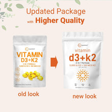 Vitamin D3 5000 IU with K2 100 Mcg, 300 Soft-Gels | K2 MK-7 with D3 Vitamin Supplement, 2 in 1 Support Immune, Heart, Joint, Teeth & Bone Health - Easy to Swallow