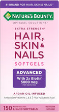 Advanced Hair, Skin & Nails, Argan-Infused Vitamin Supplement with Biotin and Hyaluronic Acid, 150 Rapid Release Softgels