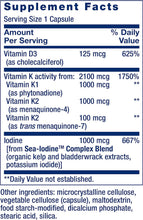 Vitamins D and K with Sea-Iodine, Vitamin D3, Vitamin K1 and K2, Iodine, Supports Immune, Bone, Arterial and Thyroid Health, Non-Gmo, Gluten-Free, 60 Capsules