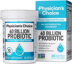 Probiotics 60 Billion CFU - 10 Strains + Organic Prebiotics - Immune, Digestive & Gut Health - Supports Occasional Constipation, Diarrhea, Gas & Bloating - for Women & Men - 30Ct