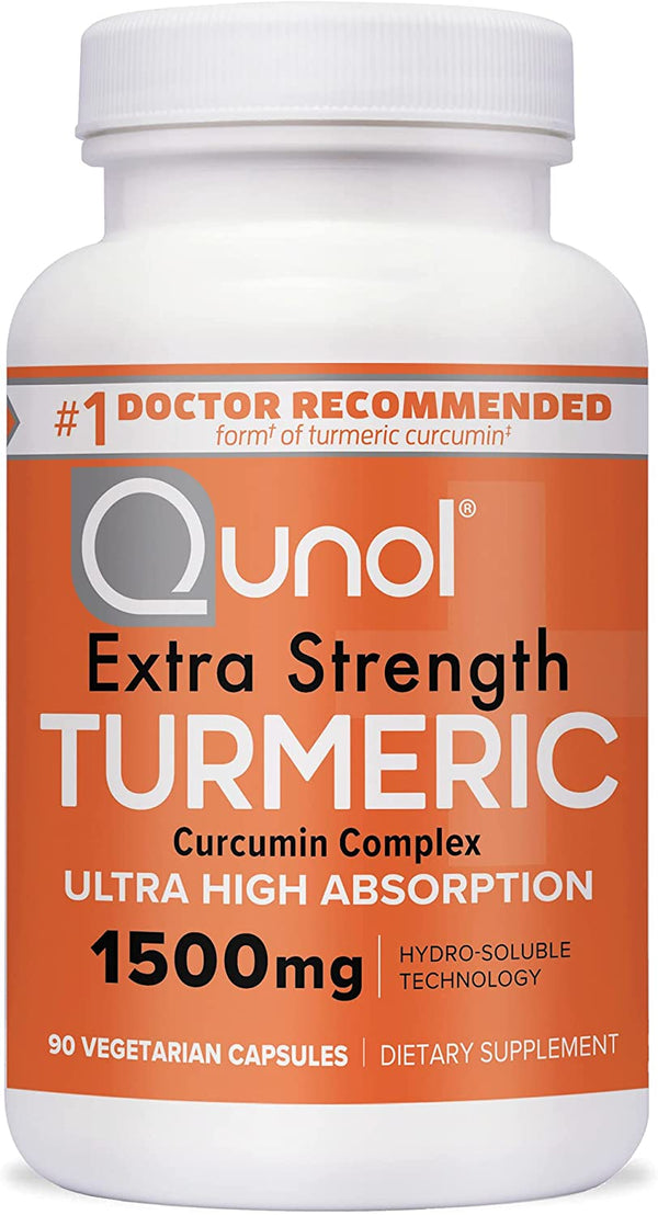 Turmeric Curcumin Capsules, 1500Mg Extra Strength Supplement, Patented Hydro-Soluble Technology, Alternative to Turmeric Curcumin with Black Pepper, 90 Veggie Capsules