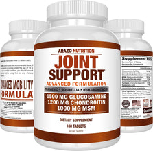 Glucosamine Chondroitin Turmeric Msm Boswellia - Joint Support Supplement for Relief 180 Tablets for Bones, Back, Knees, Hands -