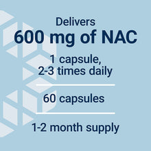 N-Acetyl-L-Cysteine (NAC), Immune, Respiratory, Liver Health, NAC 600 Mg, Potent Antioxidant Support, Free-Radicals, Easy to Absorb, 60 Capsules