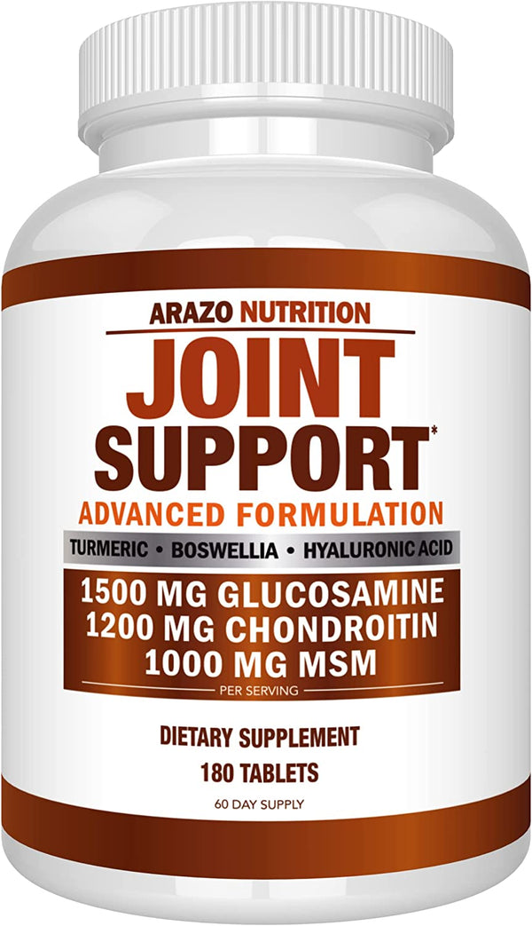 Glucosamine Chondroitin Turmeric Msm Boswellia - Joint Support Supplement for Relief 180 Tablets for Bones, Back, Knees, Hands -