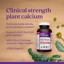 Calcium Supplement - Bone Strength Organic Calcium with Magnesium, Vitamin D3+K2, 70+ Trace Minerals for Bone Health, Gluten Free, Easy to Swallow - 120 Slim Tablets