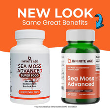 : 3 Pack, 1250Mg Sea Moss Advanced Superfood, High-Potency, Vegan, Made in the USA - Irish Sea Moss, Bladderwrack, Burdock Root - Overall Health, Immunity Support, 180 Sea Moss Capsules