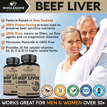 Grass Fed Desiccated Beef Liver Capsules (180 Pills, 750Mg Each) - Natural Iron, Vitamin A, B12 for Energy - Humanely Pasture Raised Undefatted in New Zealand without Hormones or Chemicals