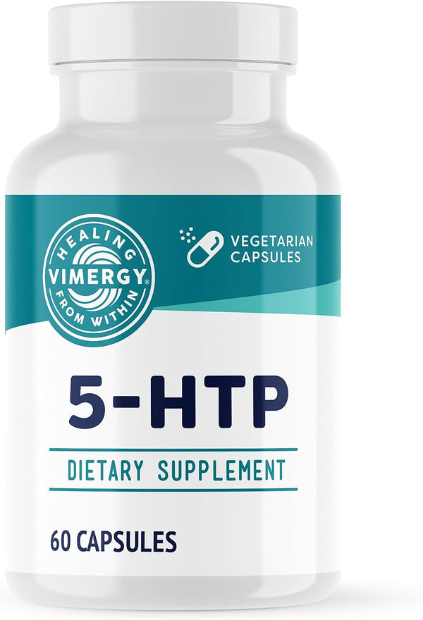 5-HTP Capsules, 60 Servings – Healthy Mood & Stress Support Supplement – Promotes Healthy Levels of Serotonin for Stress Management, Vegan, Non-Gmo, Gluten-Free, Grain-Free, & Paleo