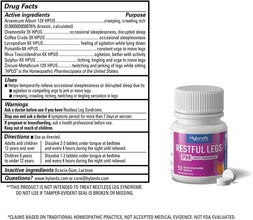 Restful Legs Nighttime PM Tablets by , Natural Itching, Crawling, Tingling and Leg Jerk Relief, 50 Count