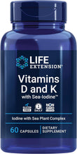 Vitamins D and K with Sea-Iodine, Vitamin D3, Vitamin K1 and K2, Iodine, Supports Immune, Bone, Arterial and Thyroid Health, Non-Gmo, Gluten-Free, 60 Capsules