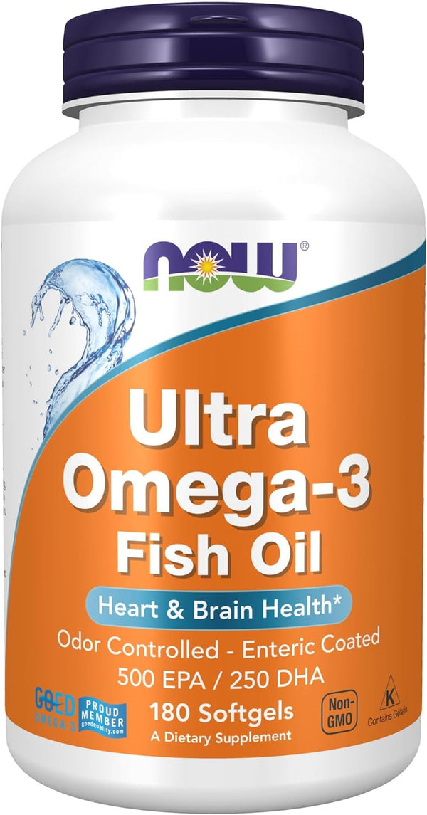 Supplements, Ultra Omega-3 Molecularly Distilled and Enteric Coated, 180 Softgels