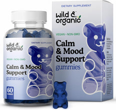 Natural Calm Gummies - Mood Support Supplement - Calming Gummies W/ Ashwagandha Root, Rhodiola Rosea, Lemon Balm - Ashwagandha Supplements Gummies - Mood Gummies - 60 Pectin-Based Ashwagandha Gummies