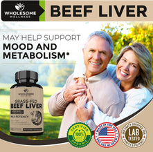 Grass Fed Desiccated Beef Liver Capsules (180 Pills, 750Mg Each) - Natural Iron, Vitamin A, B12 for Energy - Humanely Pasture Raised Undefatted in New Zealand without Hormones or Chemicals