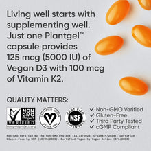 Vitamin D3 K2 with Coconut Oil | Plant Based Vitamin K2 MK7 + Vegan D3 5000Iu | Vegan Certified, Soy & Gluten Free - 60 Count Softgels