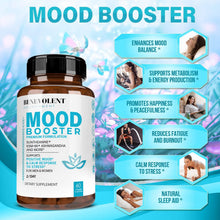 Calm Mood Booster Supplement - Natural Happy Pills for Stress, Sleep & Mood Support - Patented KSM-66® Ashwagandha & Suntheanine® L-Theanine, Rhodiola Rosea, Magnesium - 60 Count