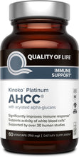 Premium Kinoko Platinum AHCC Herbal Supplement, 750Mg of AHCC per Capsule, for Immune Support, Liver Function, Maintains Natural Killer Cell Activity, 1 Pack, 60 Veggie Capsules