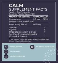 Calm - Stress Relief Supplement 60 Capsules | Mood Booster | Rhodiola + Taurine | Central Nervous System Support | Calming Amino Acids & Adaptogens |Stress Relief & Everyday Calm